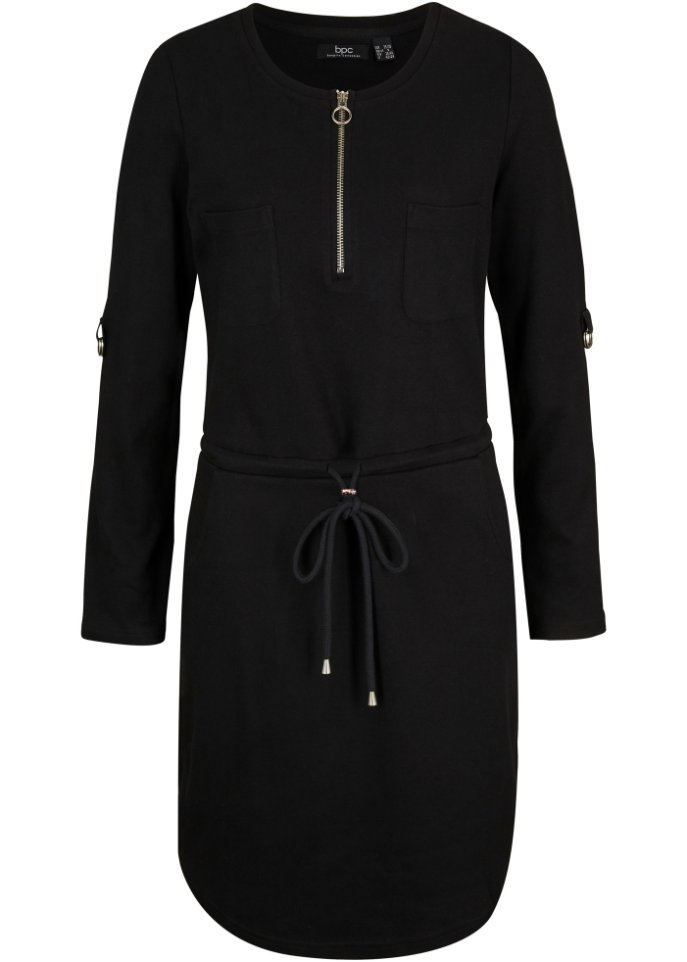 Knieumspielendes Shirtkleid aus schwerer Baumwoll-Ware, mit Taschen