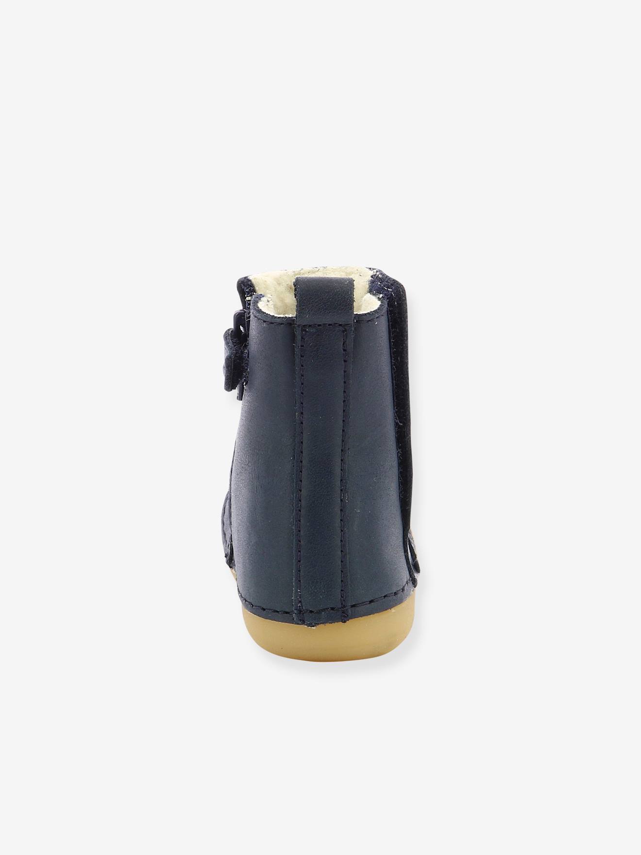 Boots fourrées cuir bébé garçon Socool Cho KICKERS® 1ers pas camel