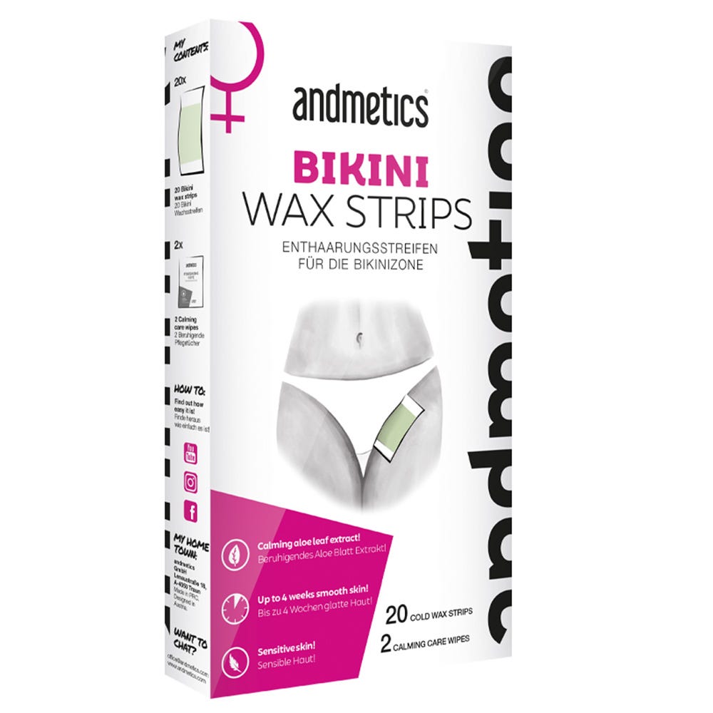 andmetics Bikini Wax Strips 20 Stück