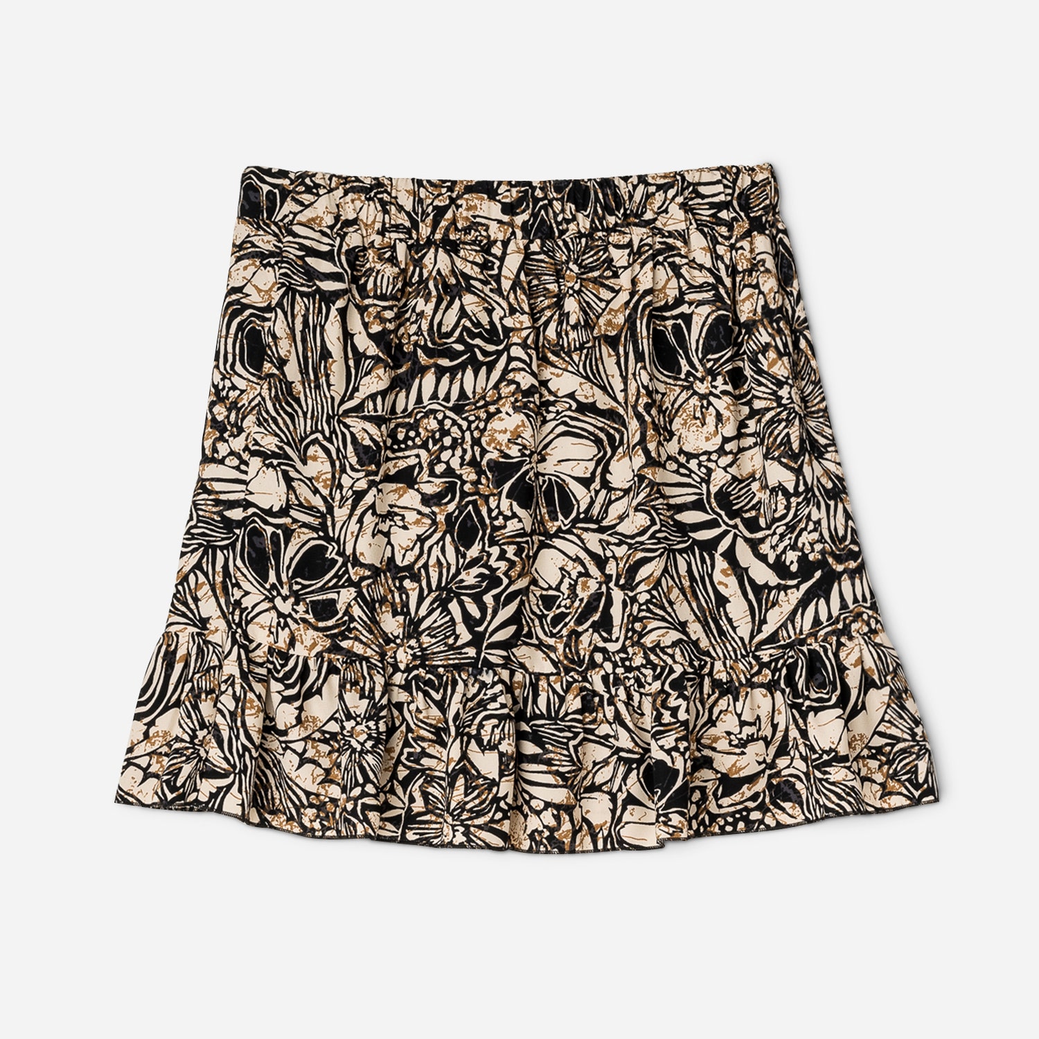 Jupe courte TEXTO beige imprimé floral