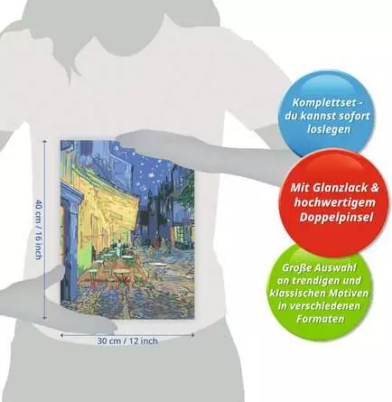 CreArt ART Collection: Caféterrasse am Abend (Van Gogh) - Malen nach Zahlen für Erwachsene
