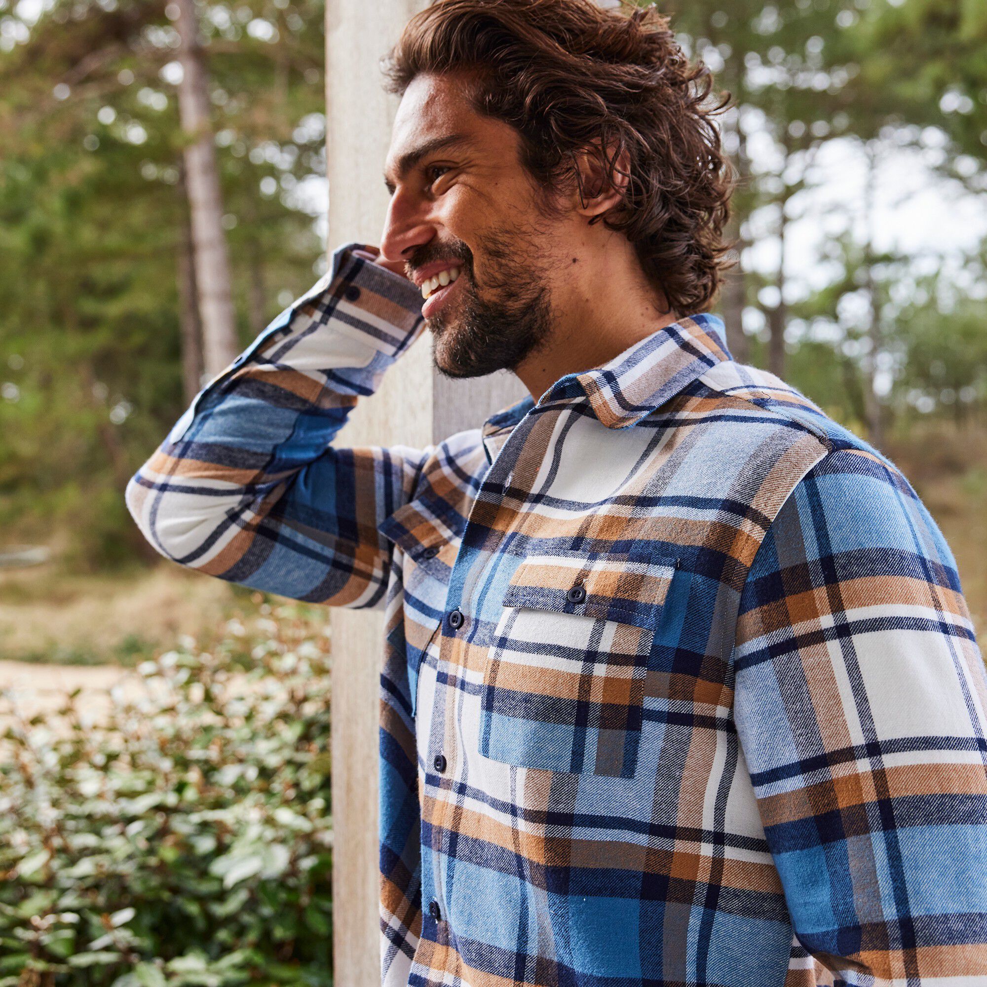 Chemise en flanelle carreaux fils-teints