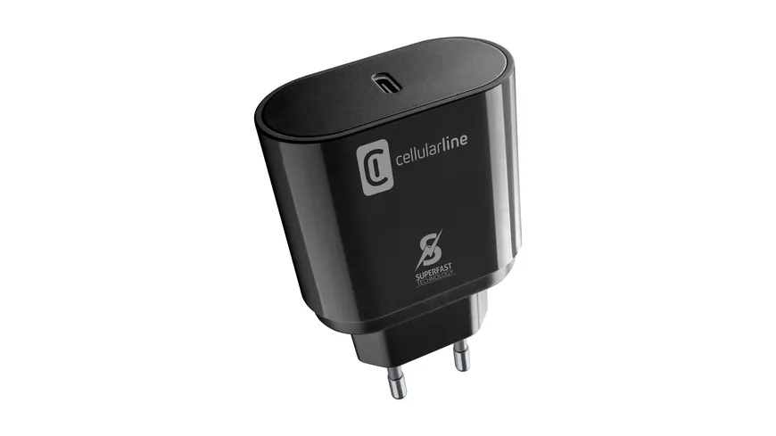 Cellularline USB Typ-C Super Fast Travel Charger 25W Black