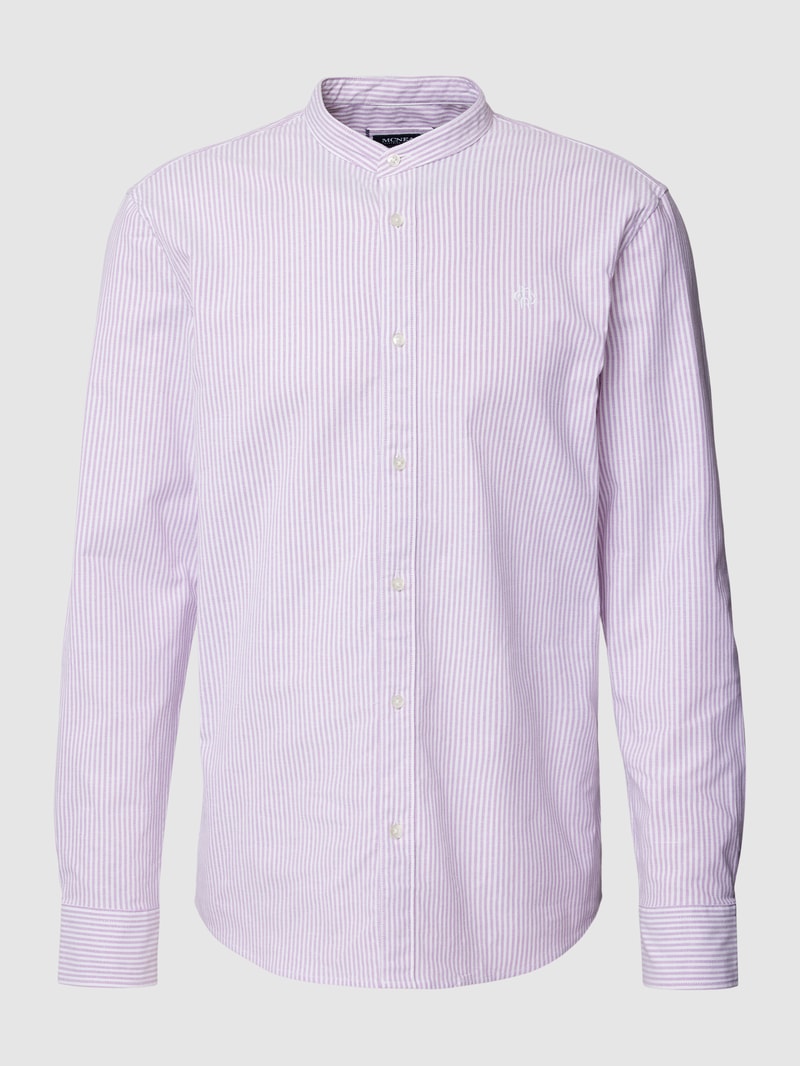 Freizeithemd mit Label-Stitching in weiß