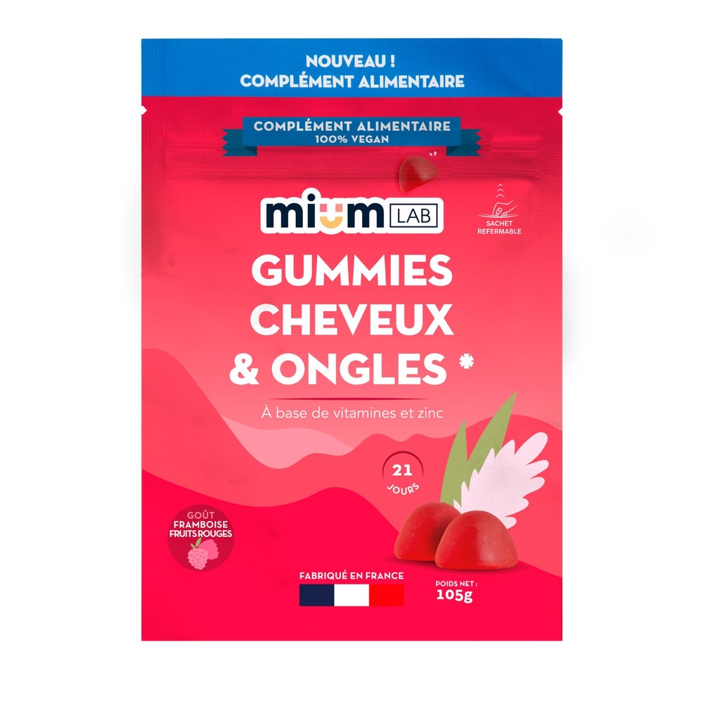 Mium Lab - Ex Les Miraculeux Doypack gummies Cheveux et ongles sans sucres Compléments alimentaires