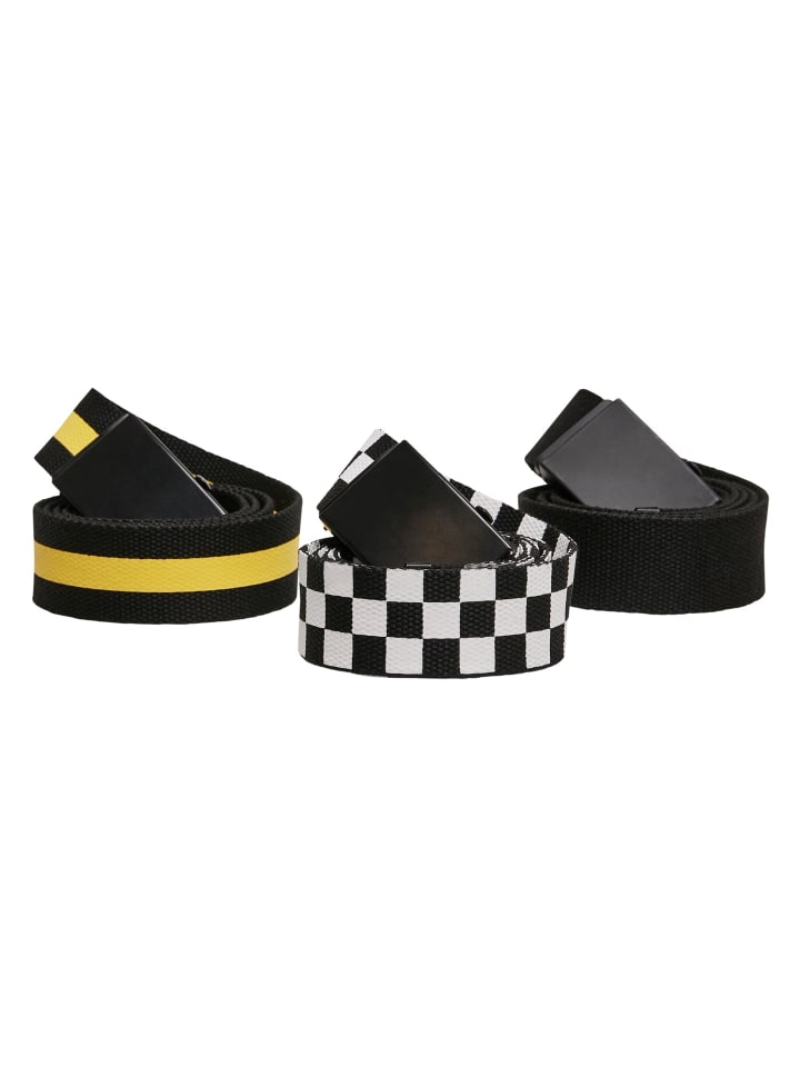 Urban Classics Urban Classics Gürtel in black/white/yellow günstig kaufen