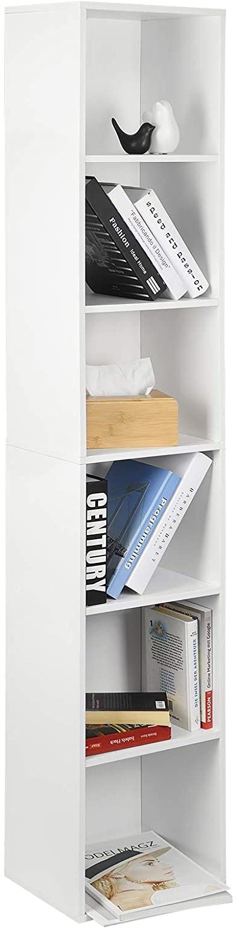 Woltu Bücherregal, 1-tlg., Aktenschrank, MDF, 6 Fächer, 30x24x158,5cm