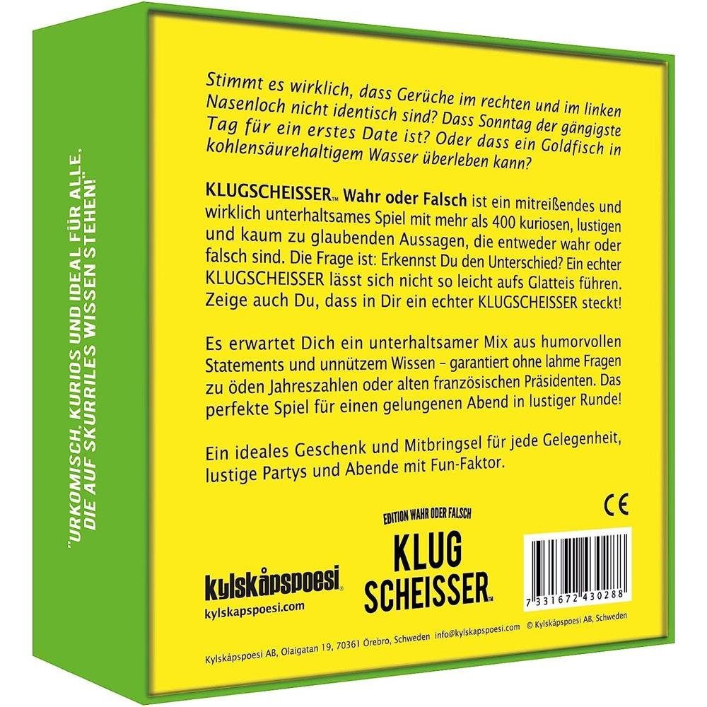 Kylskapspoesi Spiel, Partyspiel Klugscheisser Edition Wahr oder Falsch, Gesellschaftsspiel