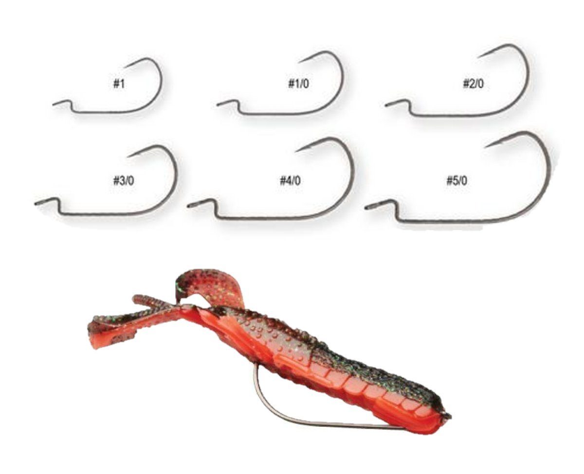 Savage Gear Offset-Haken EWG Offset Super Slide Hook #1 - 5/0 10 St Offset Krautschutz Haken, (Spar_Set, 10-St), Na­no-Spitzen und Mikro-Widerhaken, weiter Bogen