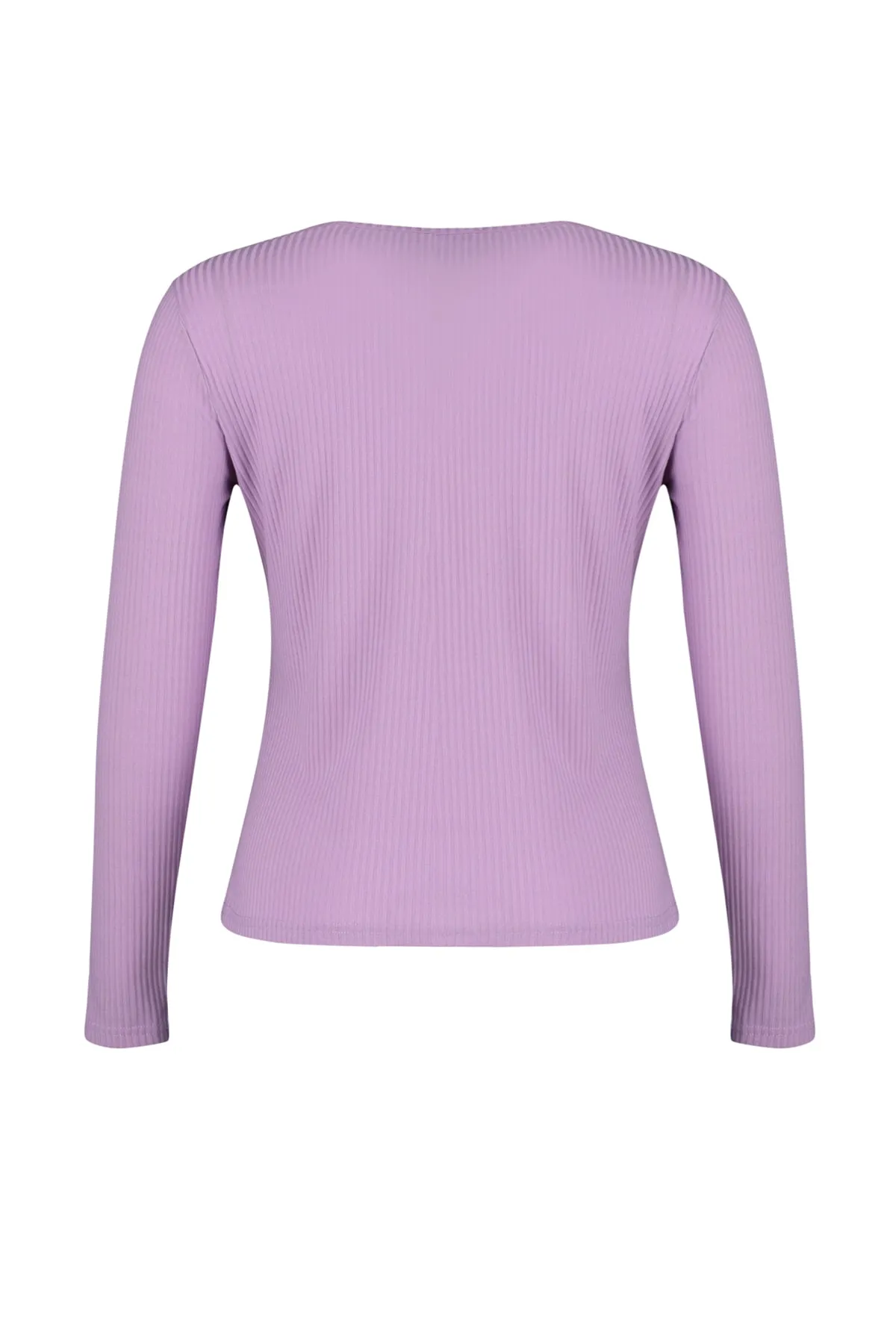 Trendyol Curve  Lila Strickbluse mit quadratischem Kragen und Reißverschluss TBBSS22AF0027