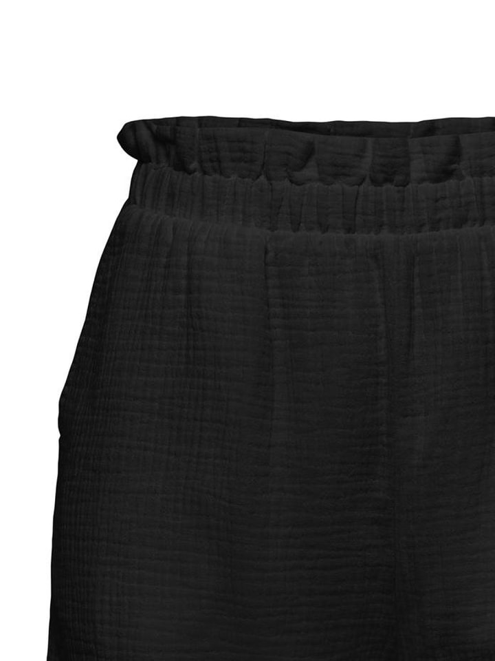 JACQUELINE de YONG Lockere Paperbag Shorts Kurze Stretch Sommer Pants in Schwarz günstig kaufen XS