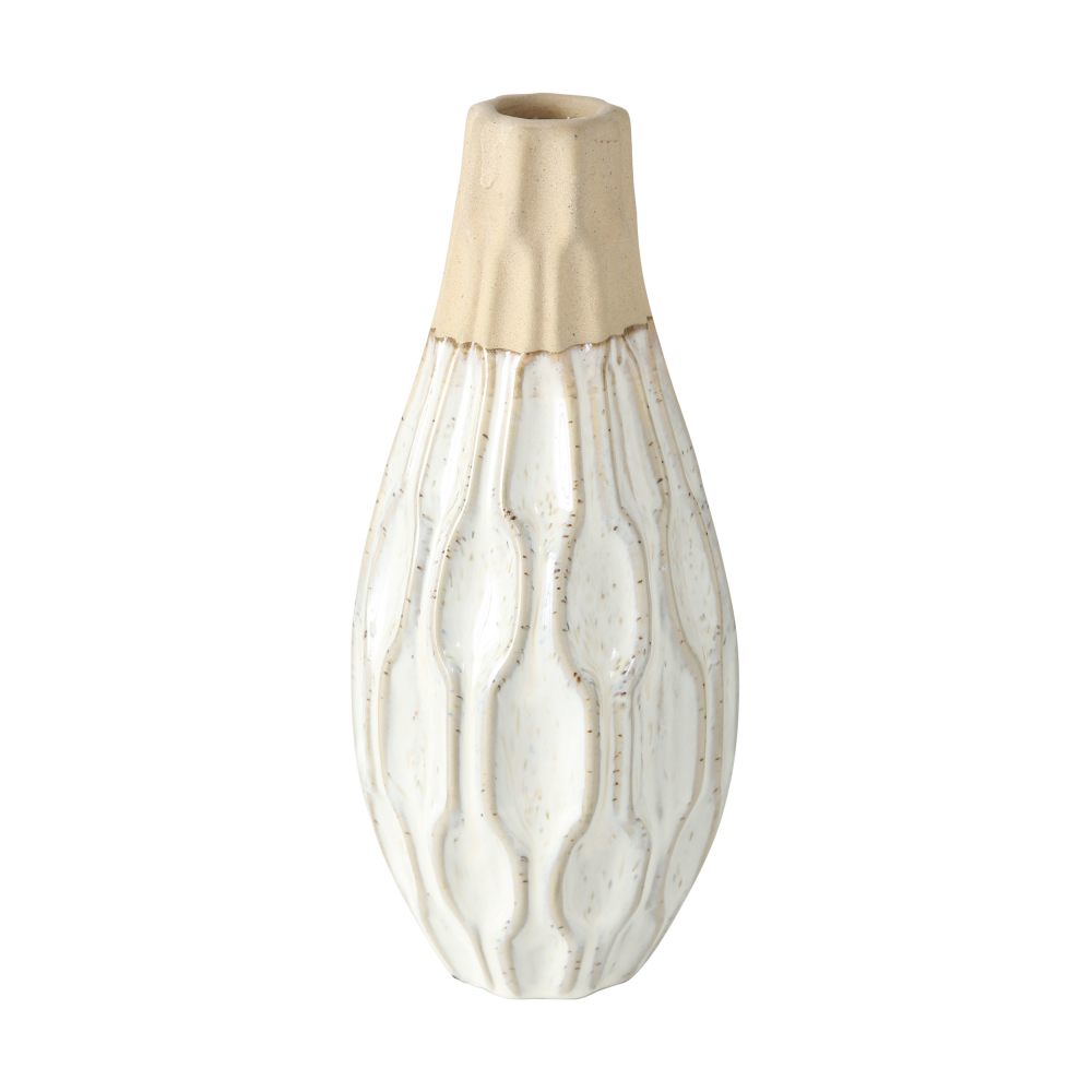 Vase Malia weiß/beige