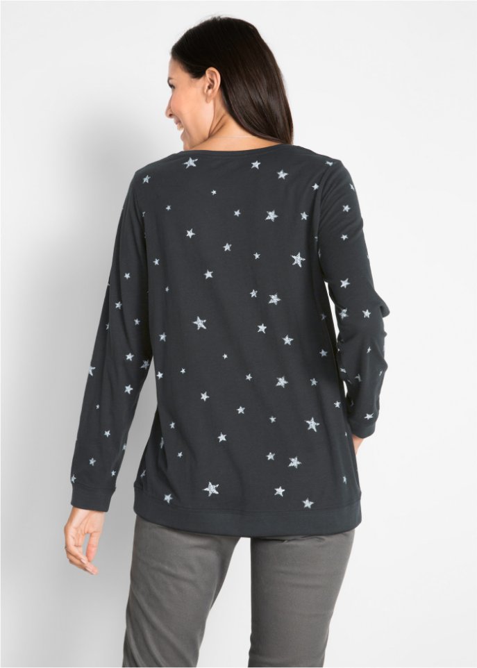 Bedrucktes Langarmshirt aus Baumwolle