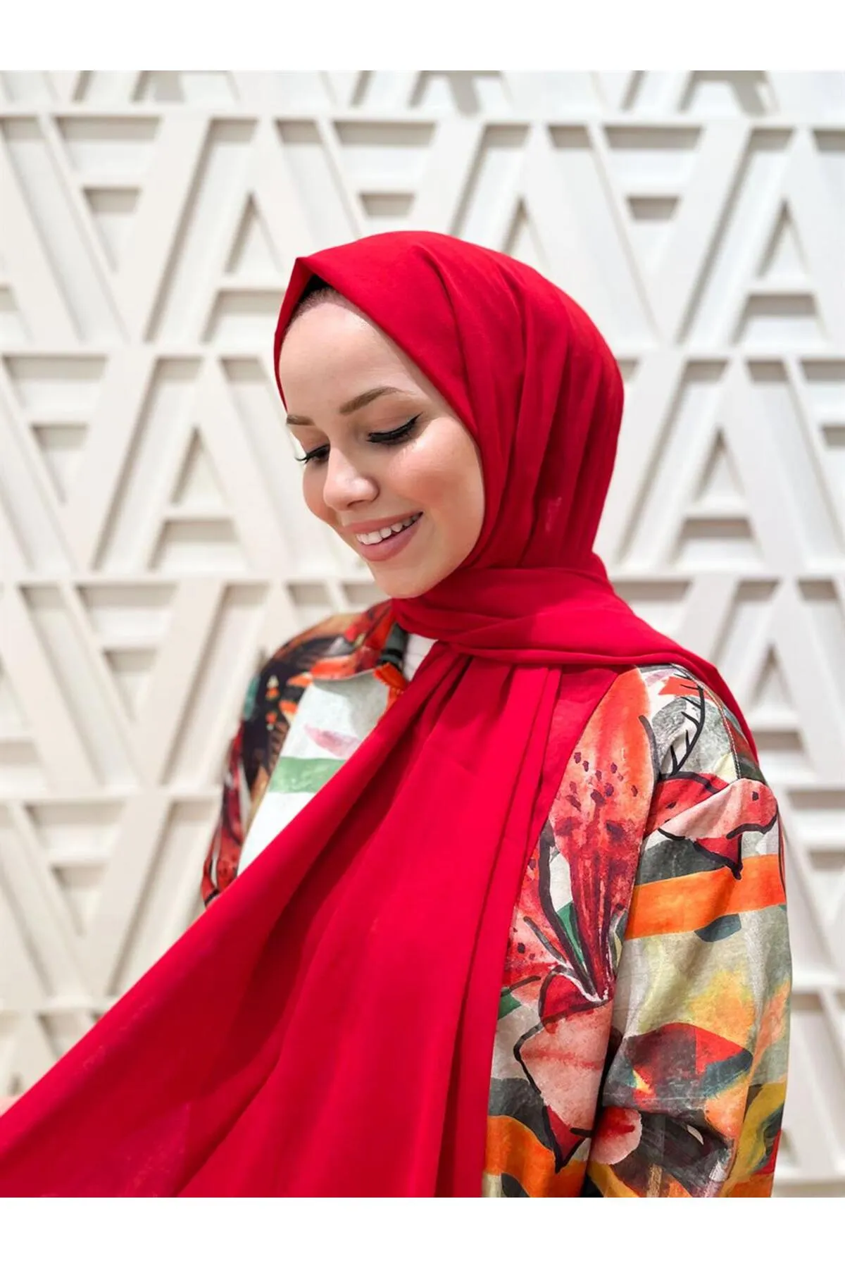 Armine  Trend Crinkle-Chiffon-Schal – Atskrn-07 – Rot