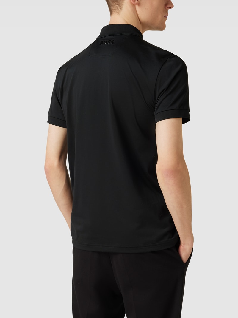 Poloshirt mit Logo-Print in schwarz