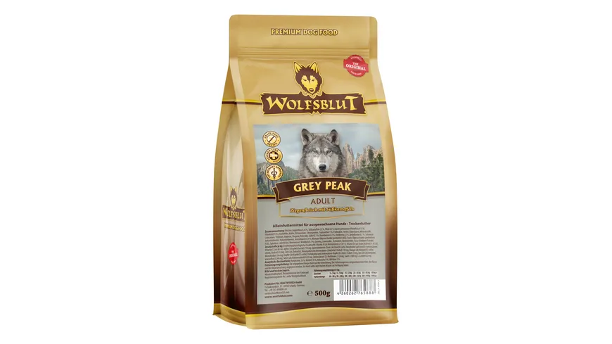 Wolfsblut Hundetrockenfutter Grey Peak Adult Ziege & Süßkartoffel 500 g