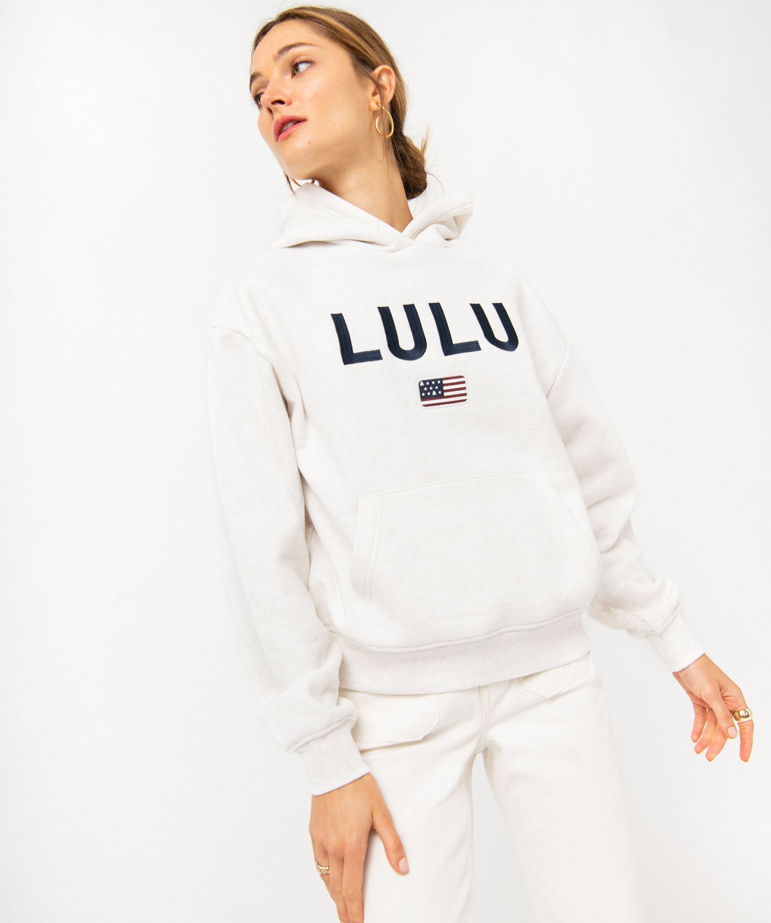 Sweat à capuche en molleton doux femme - LuluCastagnette beige | GEMO