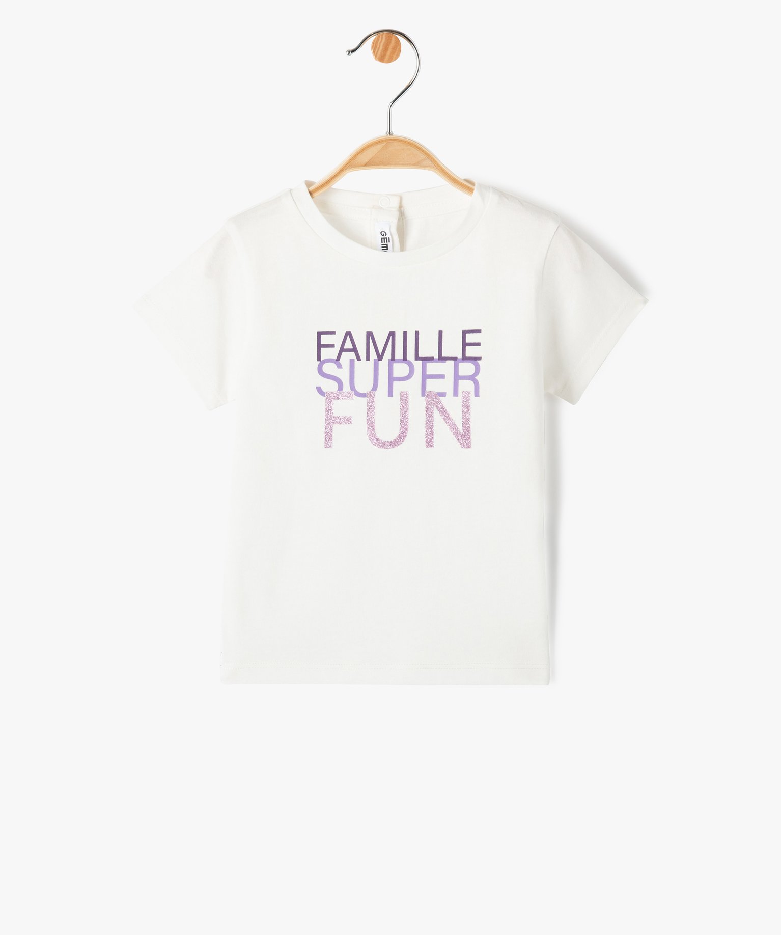 Tee-shirt bébé fille avec message spécial famille blanc | GEMO