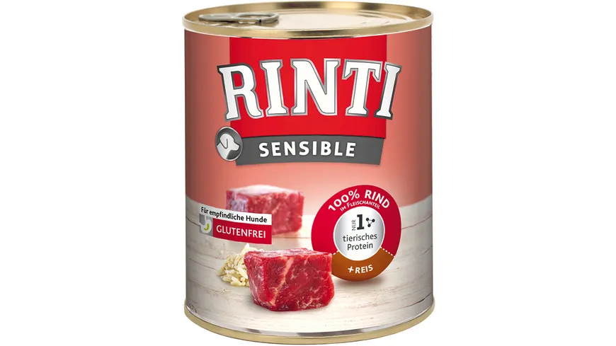RINTI Hundenassfutter Sensible Rind + Reis 800 g