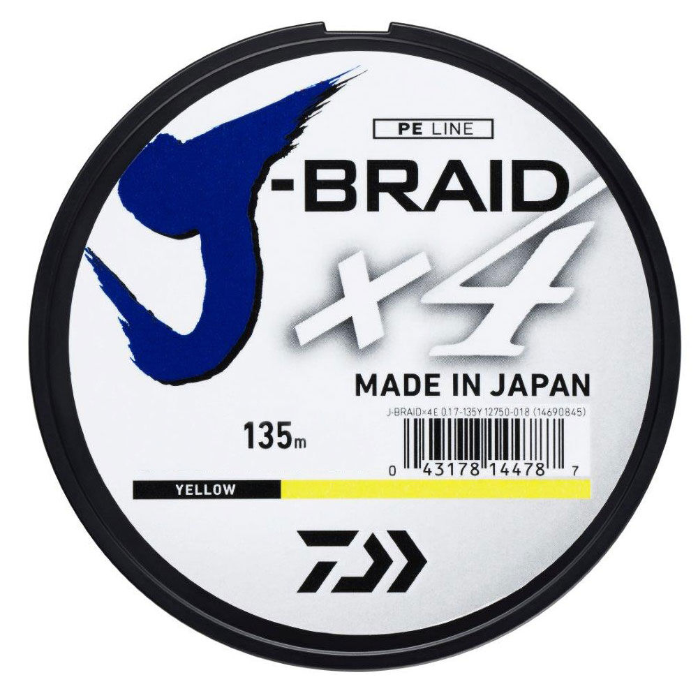 Daiwa J-Braid x4 geltonas 135 m