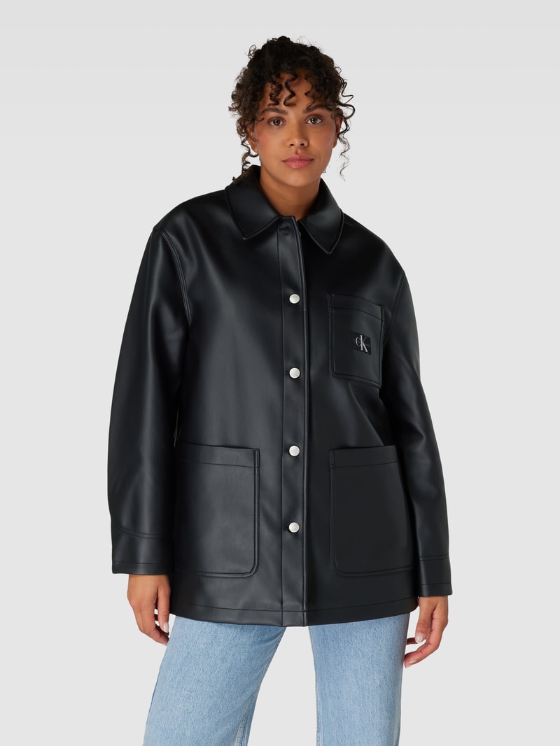 Jacke in Leder-Optik in black