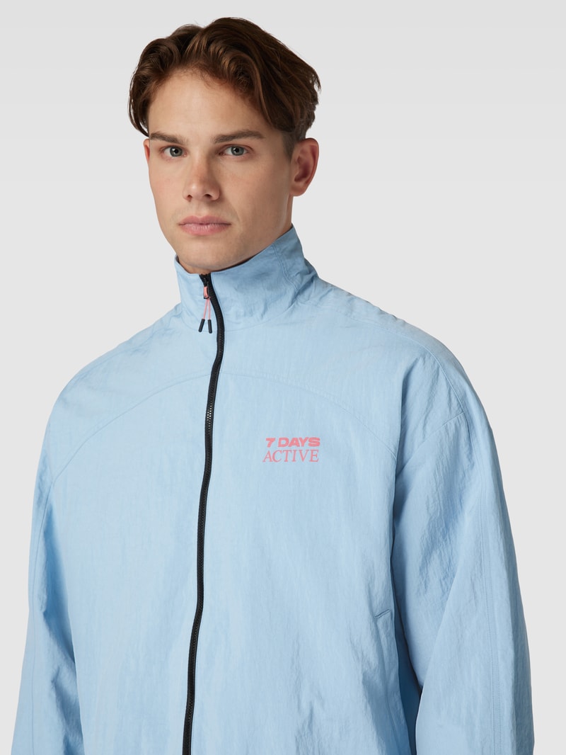 Trainingsjacke mit Zweiwege-Reißverschluss Modell 'Track Suit' in rauchblau