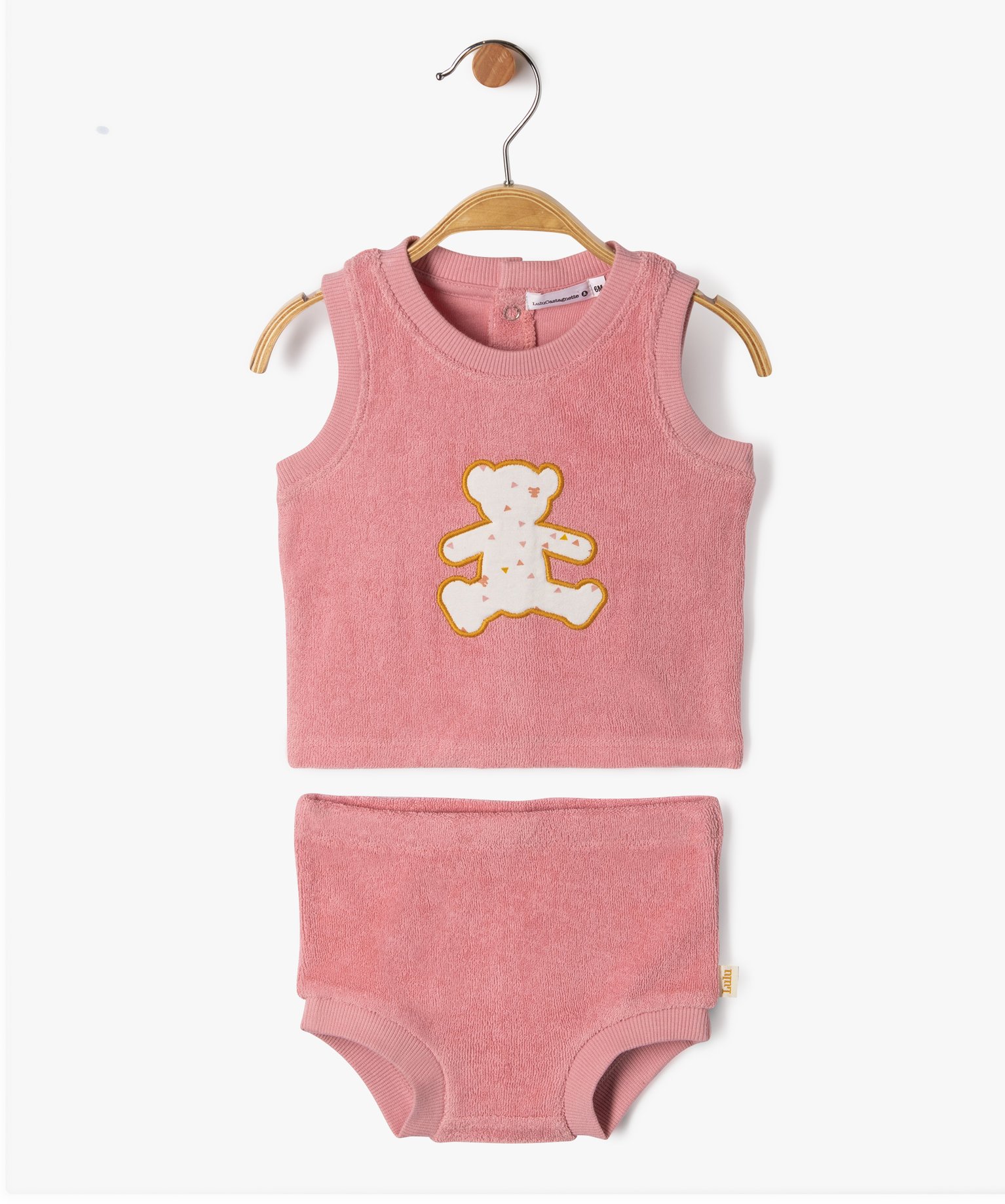 Ensemble bébé 2 pièces en éponge : bloomer + débardeur ... rose | GEMO