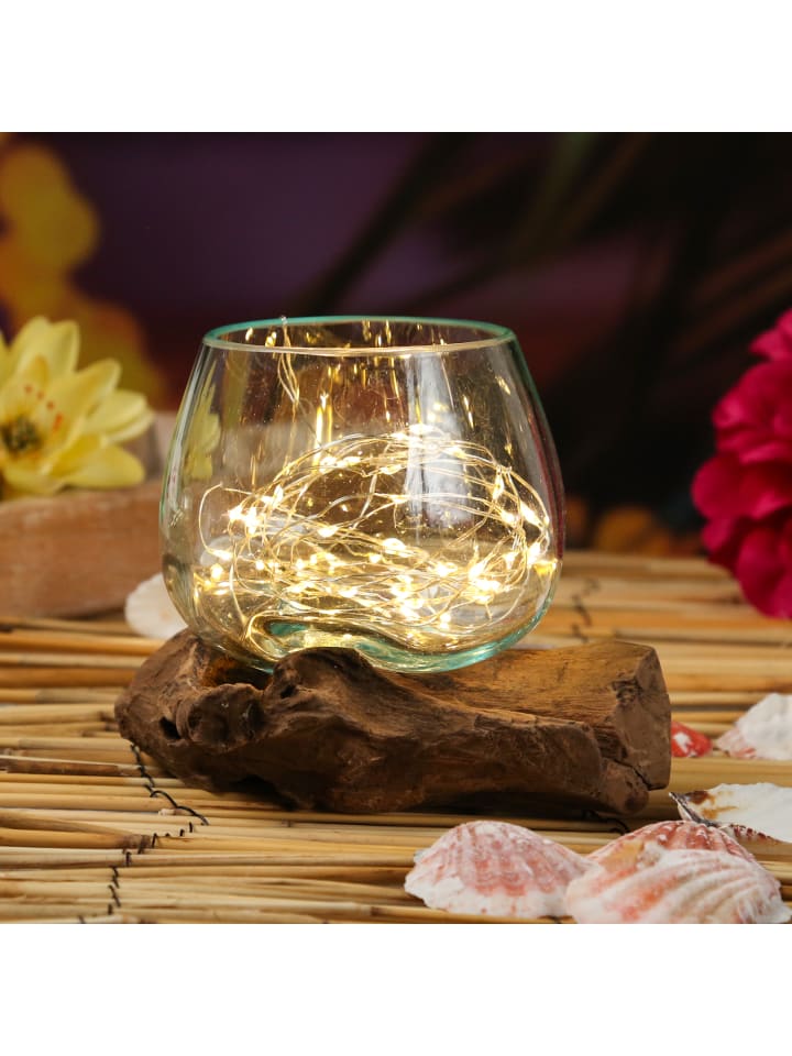 MARELIDA Glasschale Dekoschale Wurzelholz Unikat D: 14cm in natur günstig kaufen onesize
