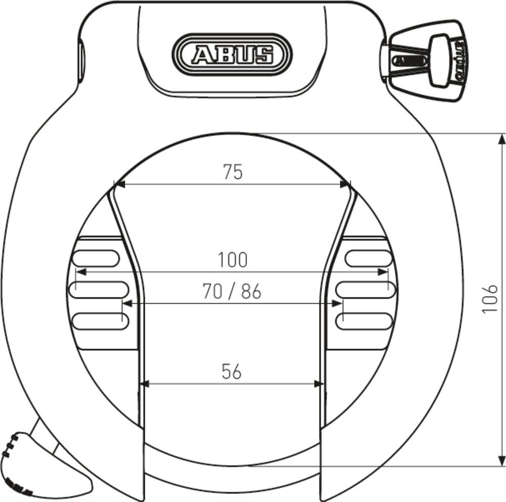 Abus Pro Amparo 4750 S NR Rahmenschloss kaufen | Bike-Discount