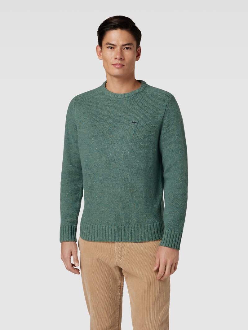 Strickpullover in Melange-Optik Modell 'Donegal' in lindgrün