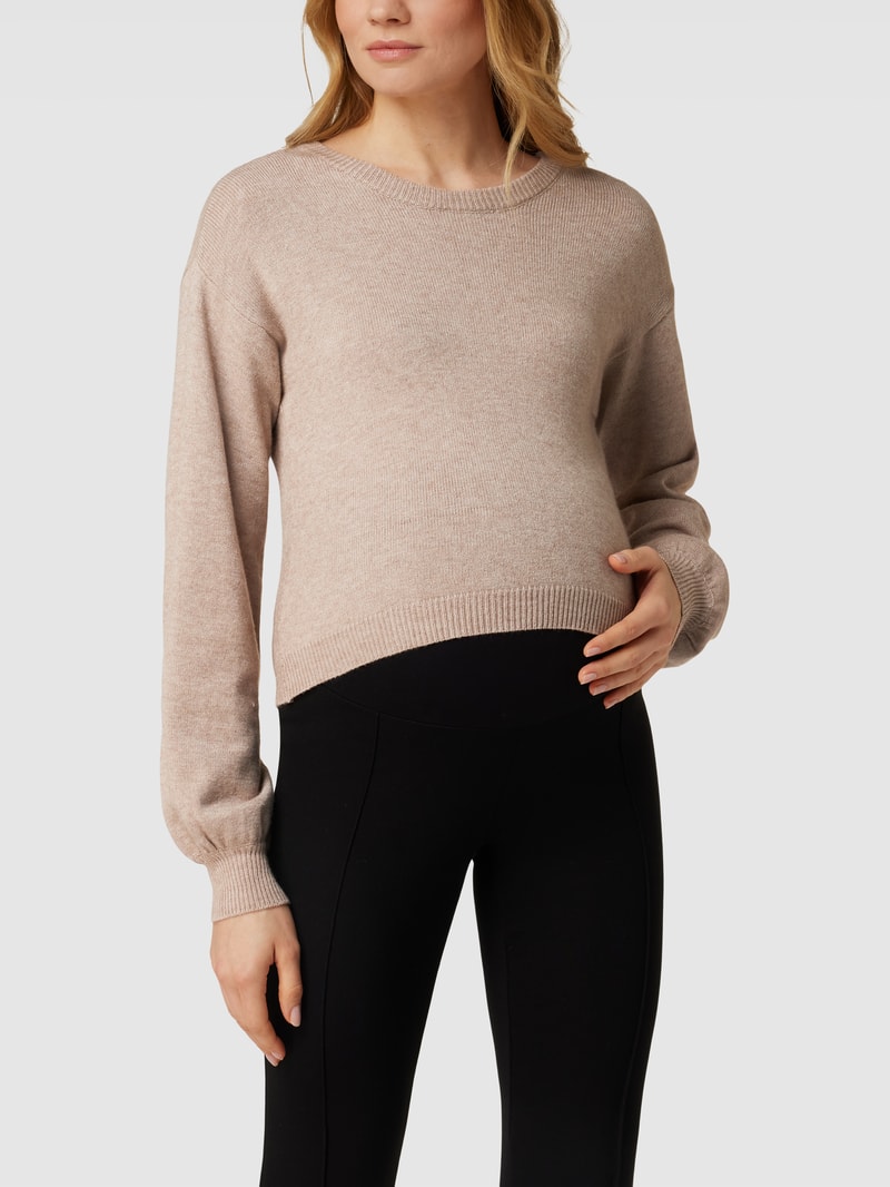 Umstands-Strickpullover in Wickel-Optik Modell 'MIKA' in beige