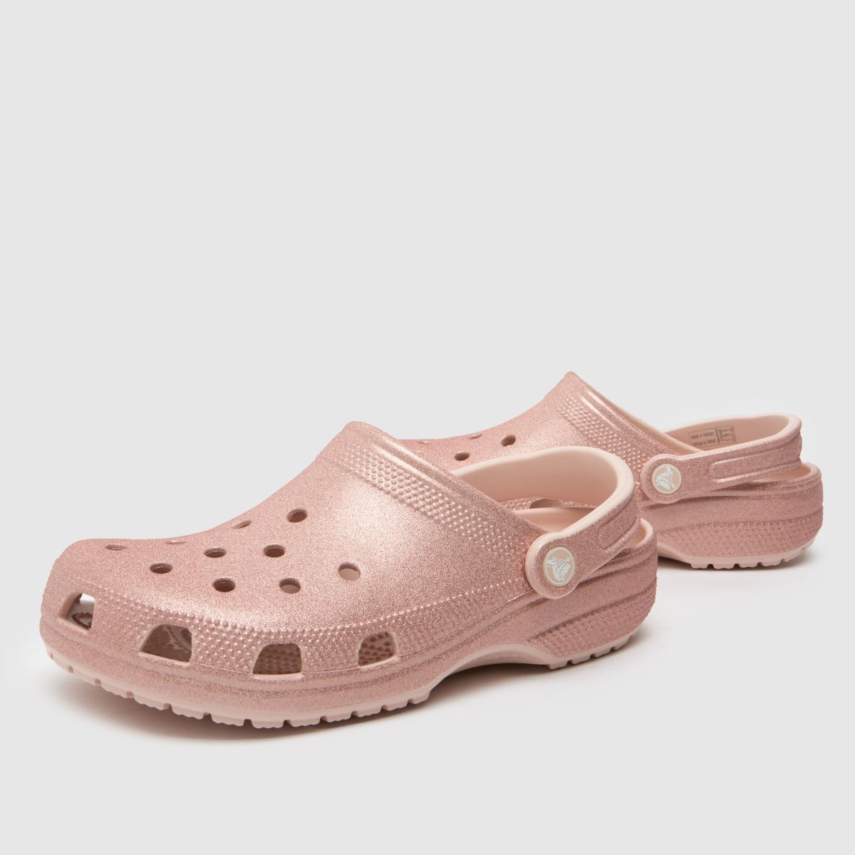 Crocs klasszikus csillámos klumpa szandál halványrózsaszínben
