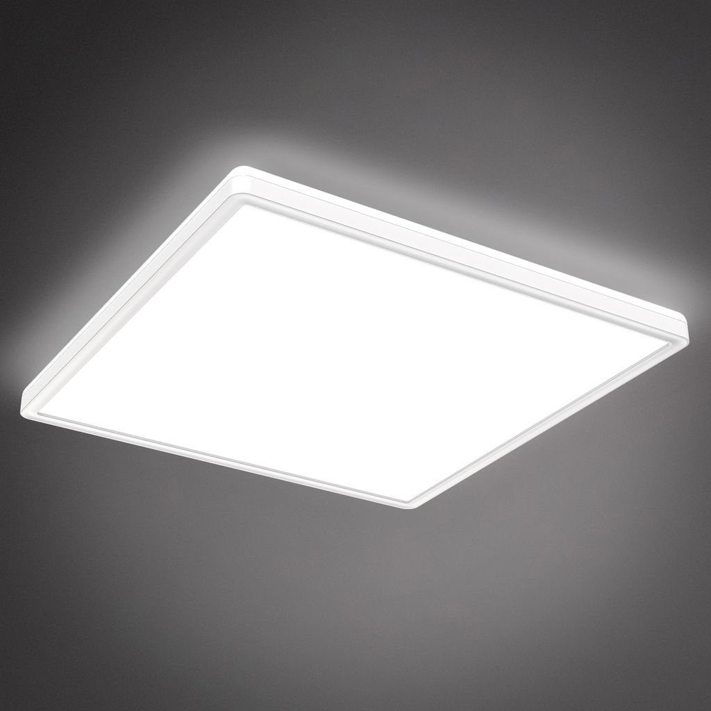 B.K.Licht Deckenleuchte LED Deckenlampe Backlight 4.000K 3.000lm - BKL1313, LED fest integriert, Neutralweiß, Panel Ultra Flach 420x420x29mm 22W Memoryfunktion Weiß