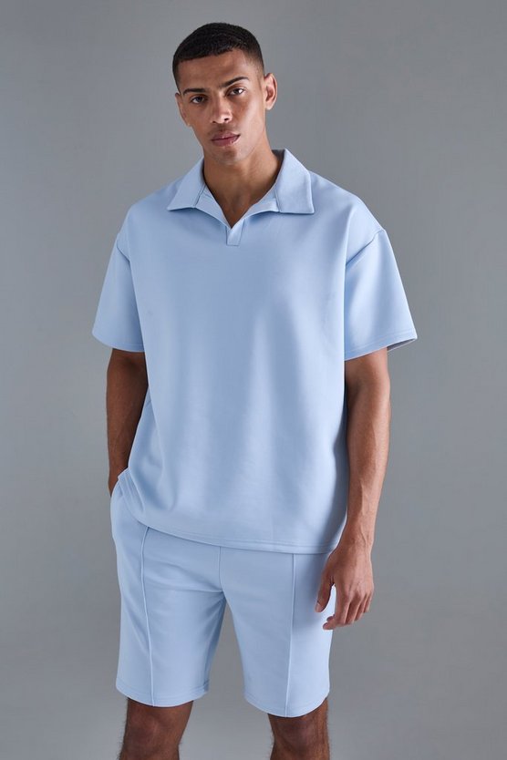 Oversize Scuba Poloshirt & Shorts