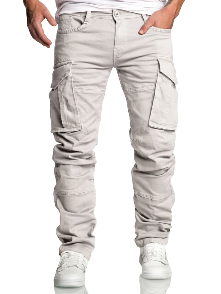 Amaci&Sons Cargo Jogger-Chino WYATT in Hellgrau günstig kaufen