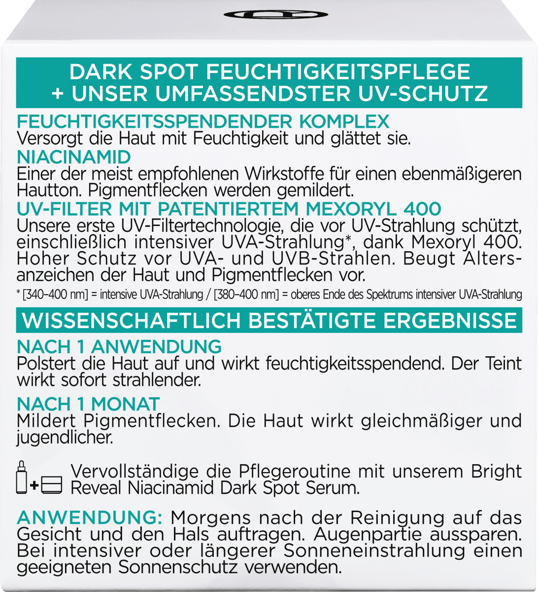 Feuchtigkeitscreme Bright Reveal Niacinamid+Mexoryl LSF 50, 50 ml
