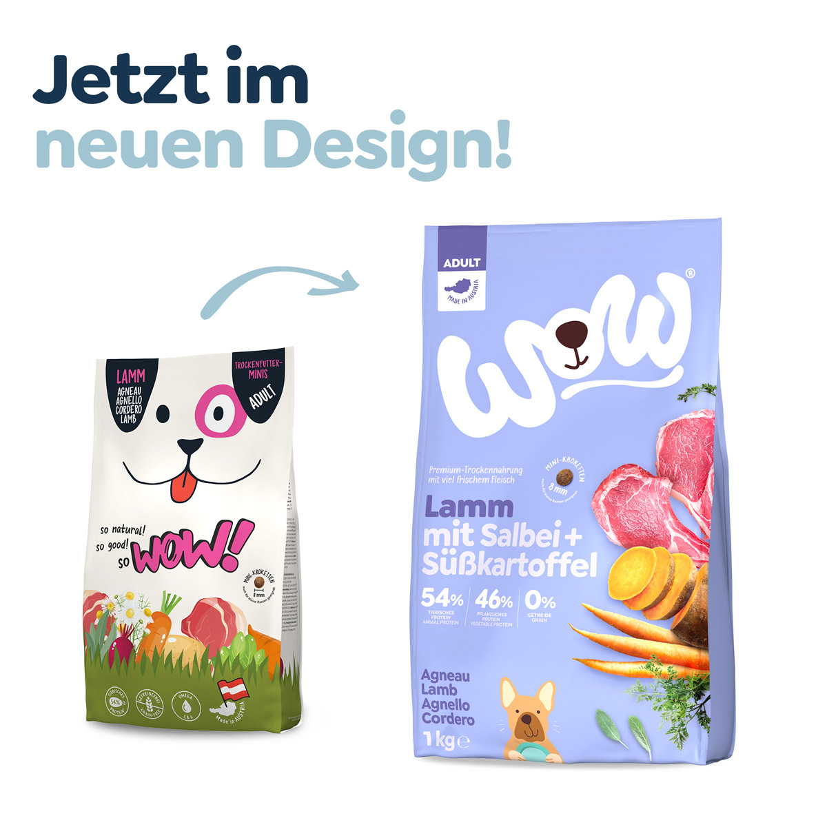 WOW Minis Adult Lamm mit Salbei und Süßkartoffel 1kg bei ZooRoyal