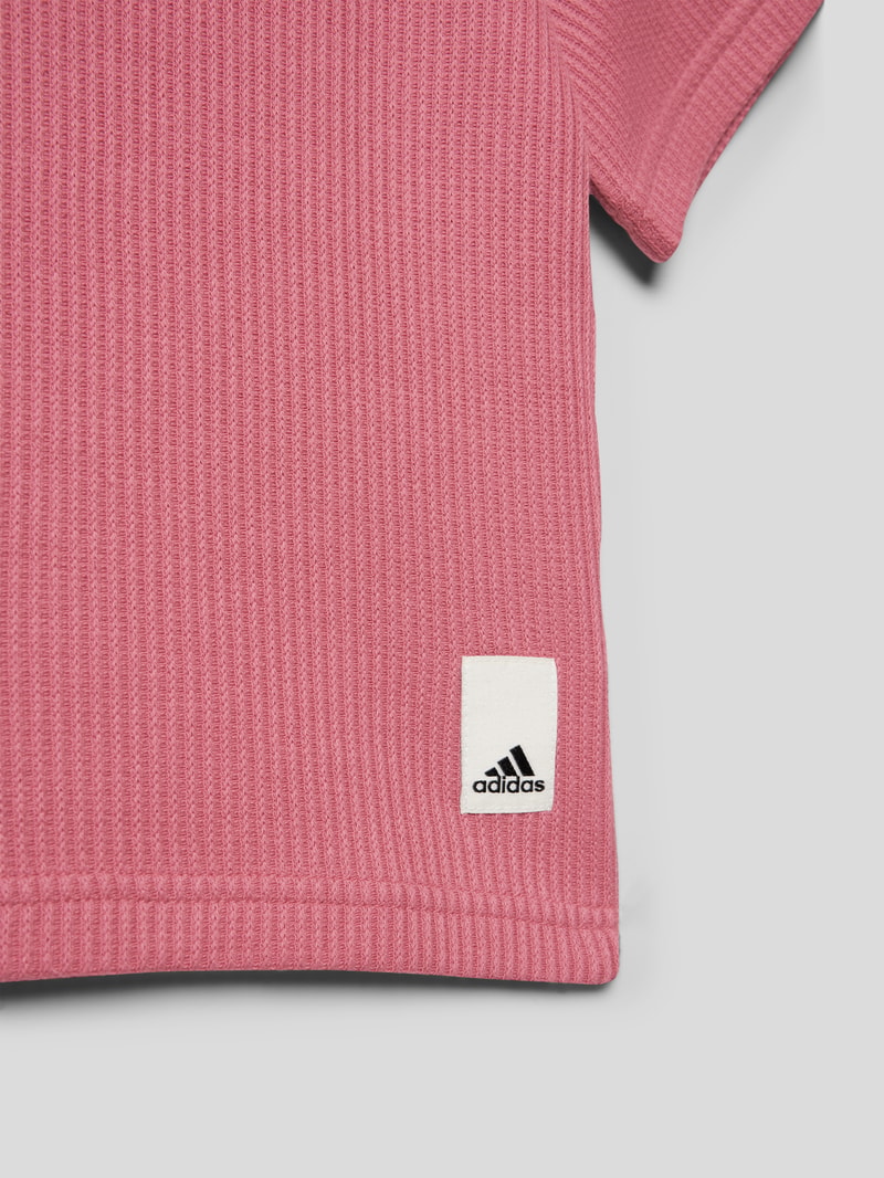 T-Shirt in Ripp-Optik in altrosa