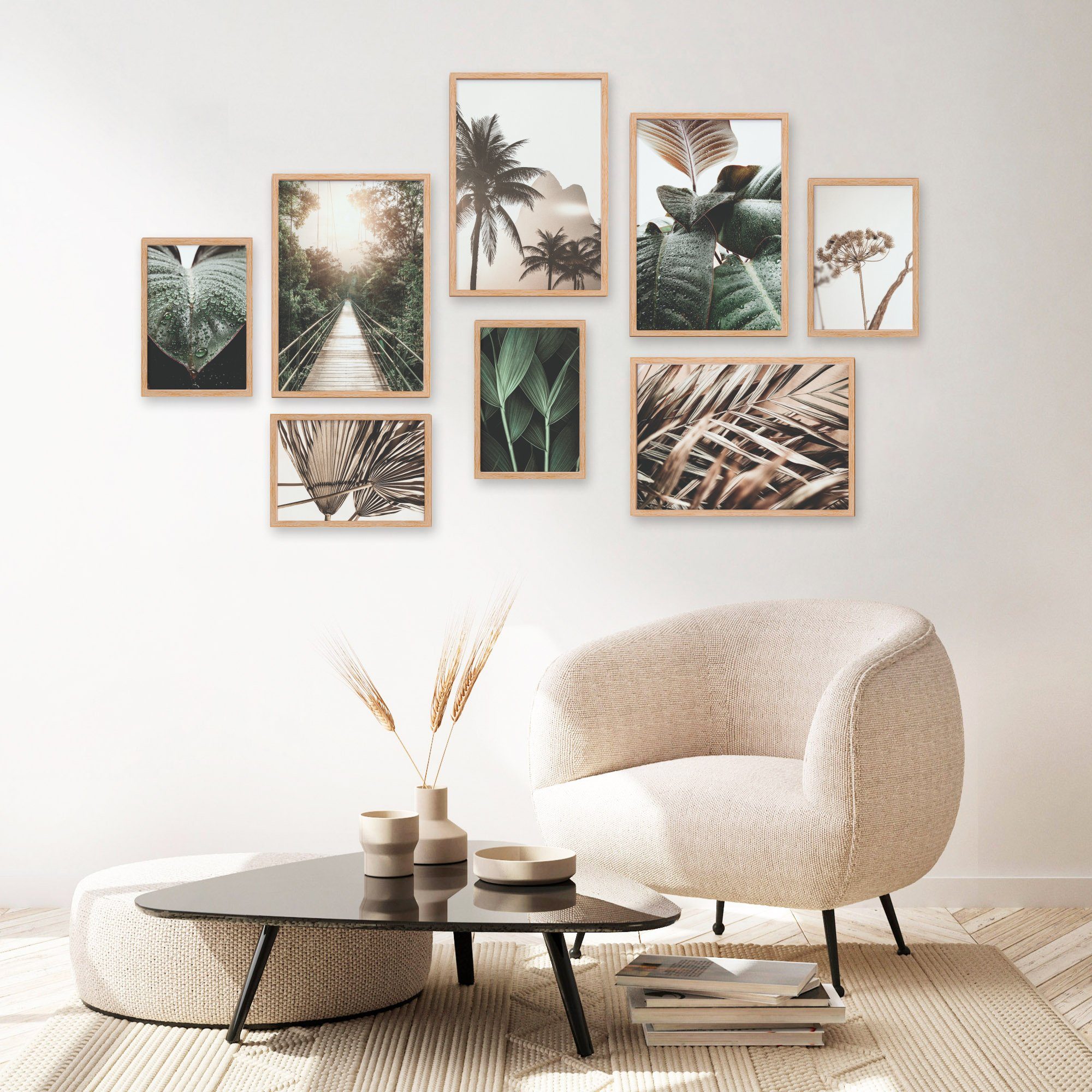 Heimlich Poster Set als Wohnzimmer Deko, Bilder DIN A3 & DIN A4, Pflanzen Reisen, Pflanzen