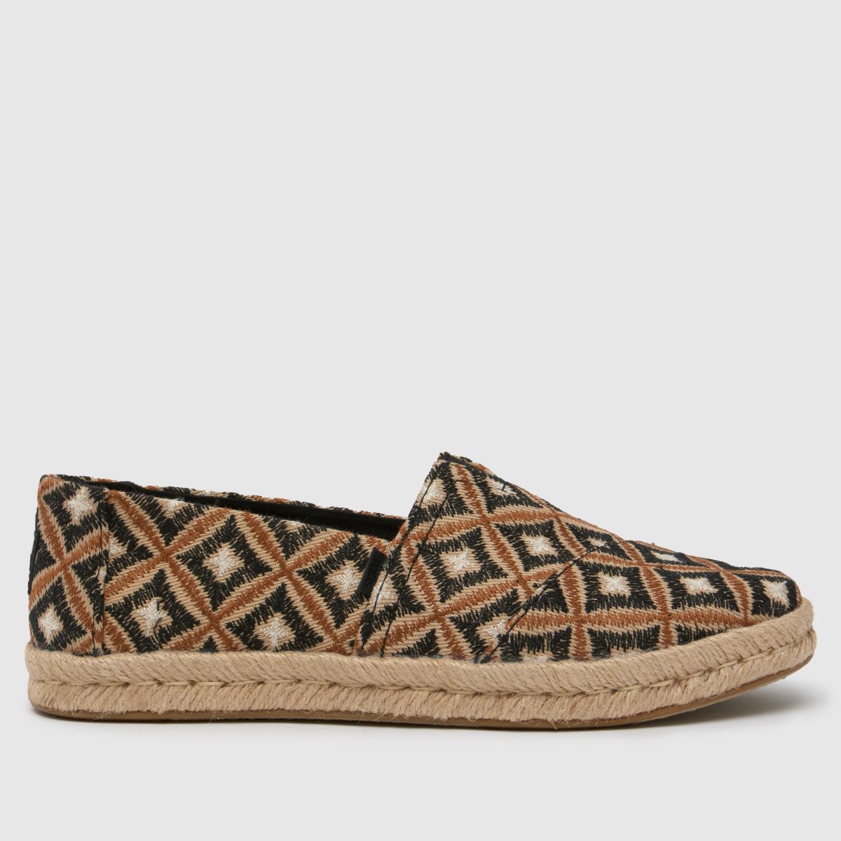TOMS – Alpargata Rope 2.0 – Svarta, vävda, platta skor i flera färger