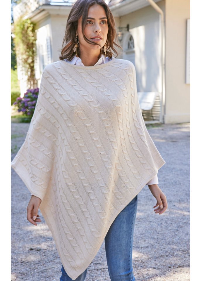 Poncho mit Kaschmiranteil