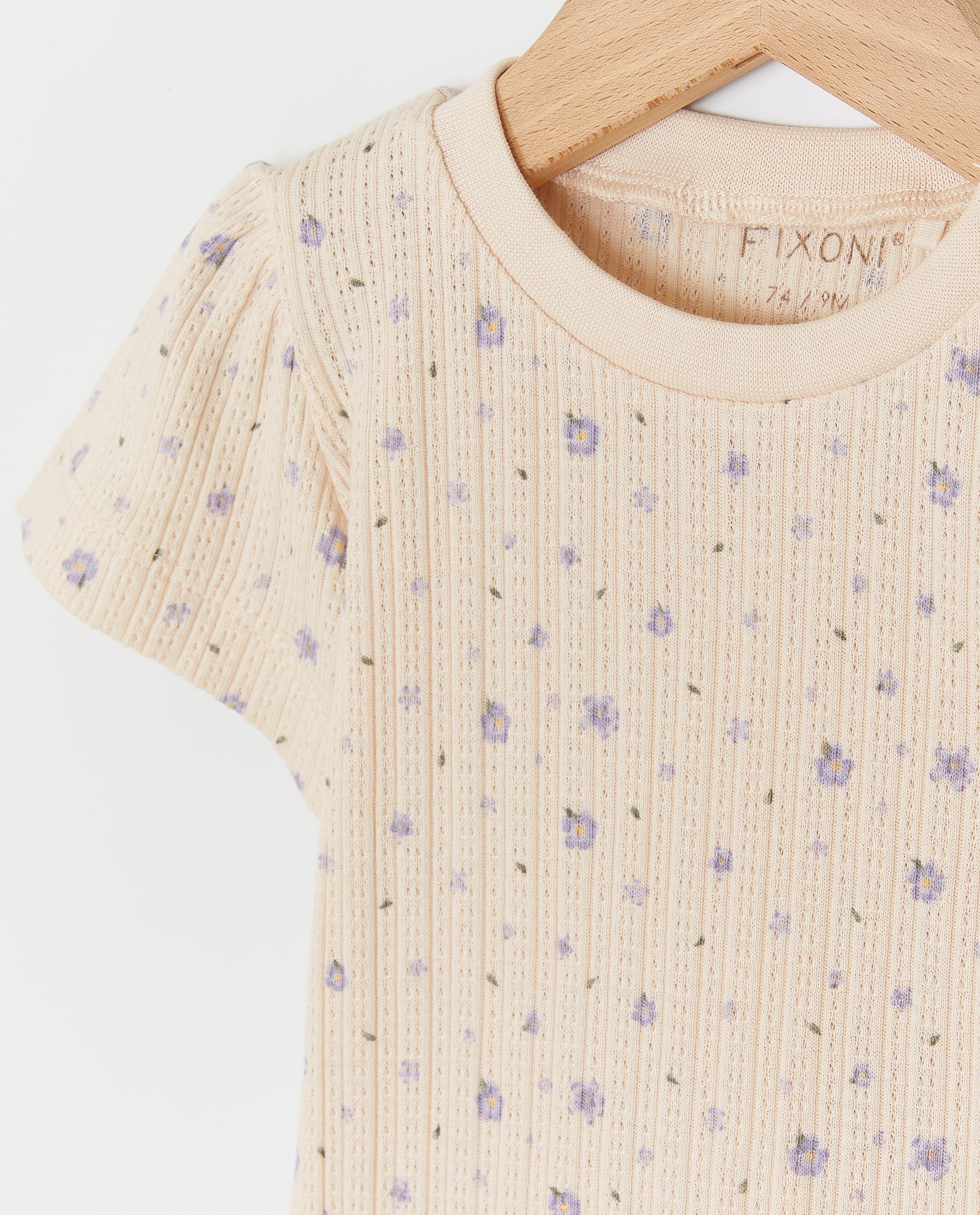 Tricou Fixoni bej cu imprimeu ajurat