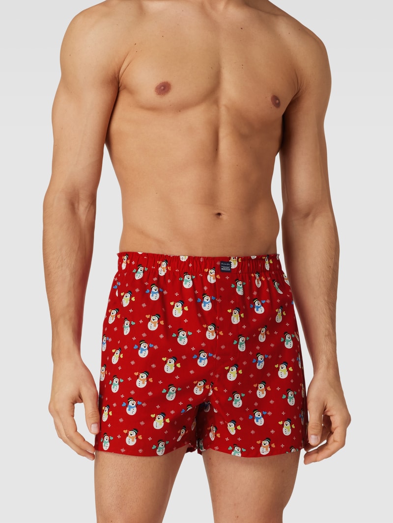 Boxershorts mit Allover-Muster in rot