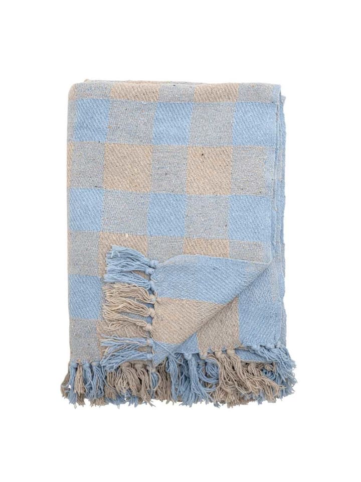 Bloomingville Decke LARGS Hellblau Karo Muster 160x130 cm günstig kaufen onesize