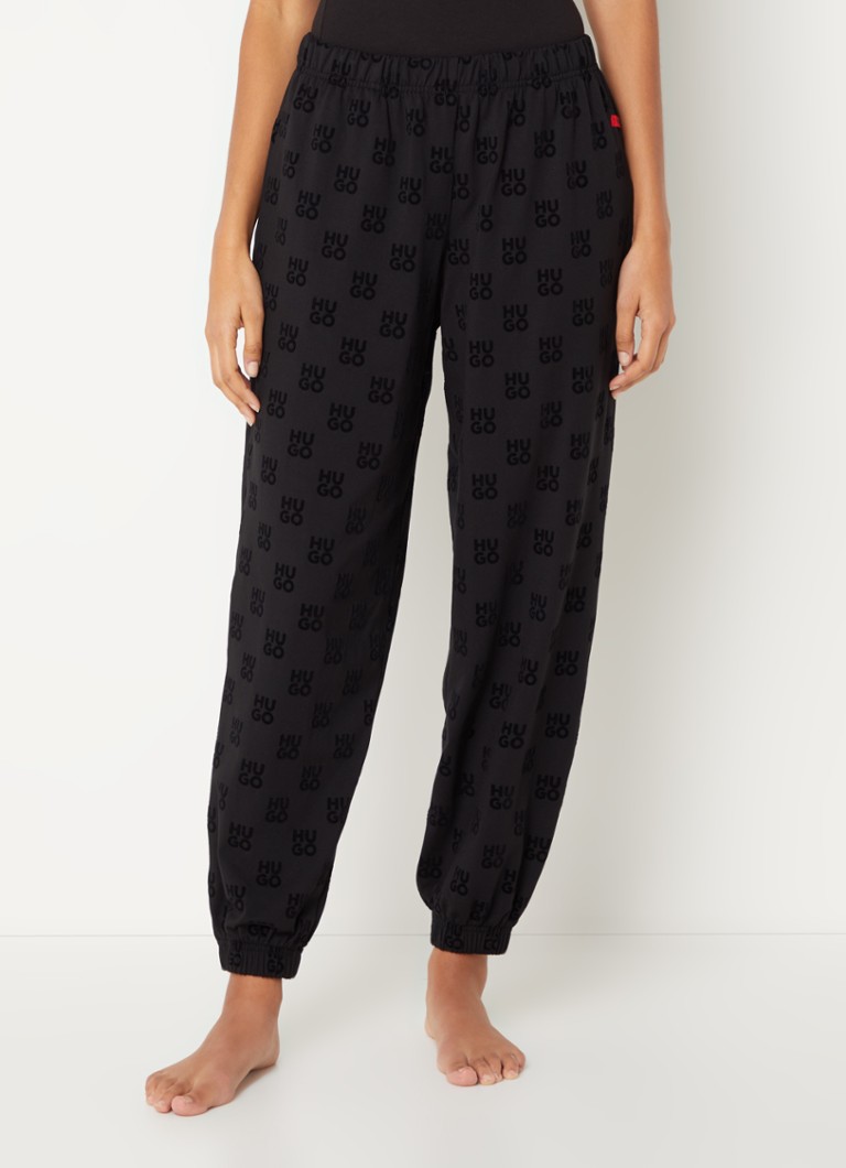 HUGO BOSS Flocky mid-waist tapered fit sweatpants with logo print