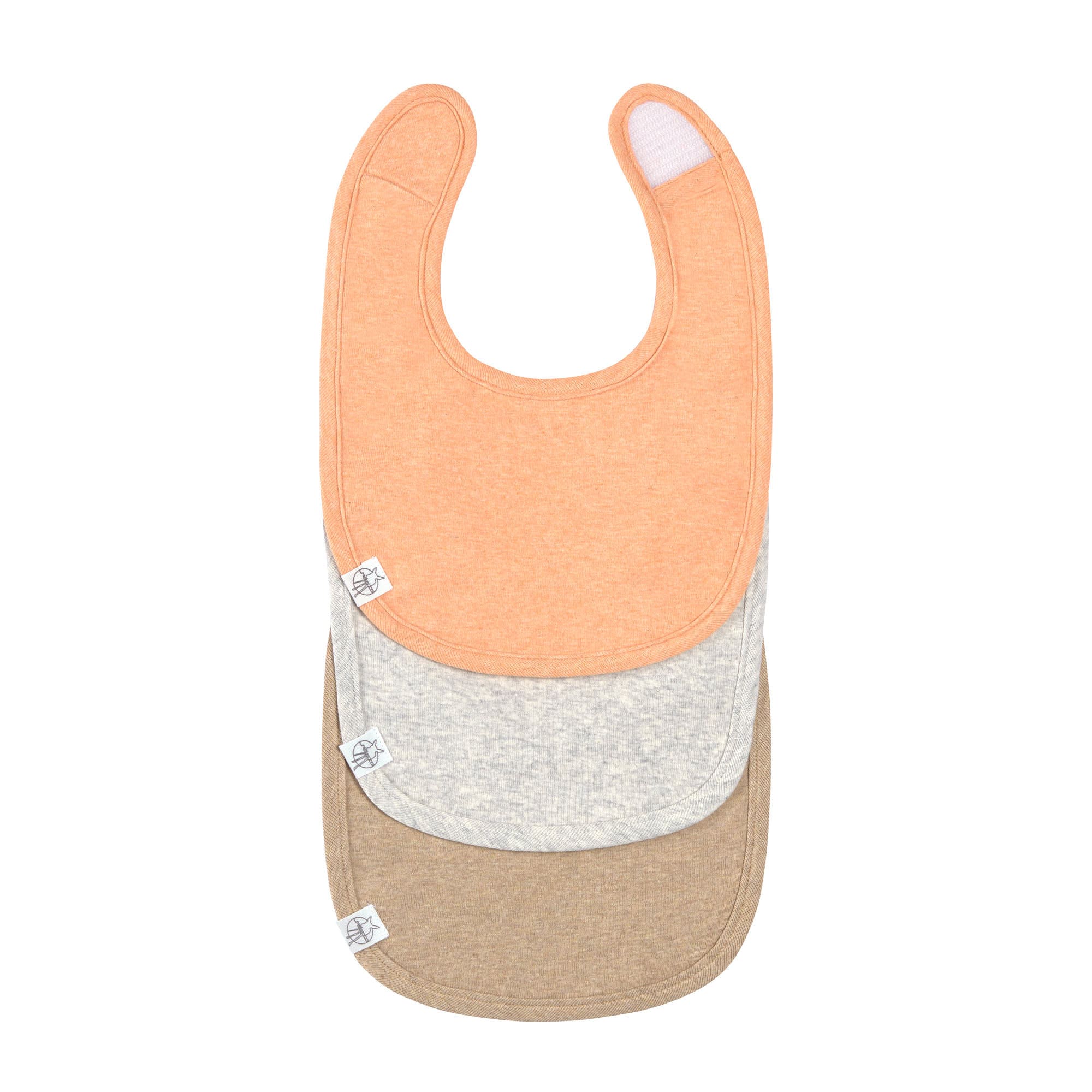 Spucklätzchen 3er Set - Baumwolle (bio), Apricot Hellgrau Beige