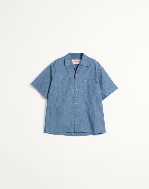 Camisa de boliche em jeans