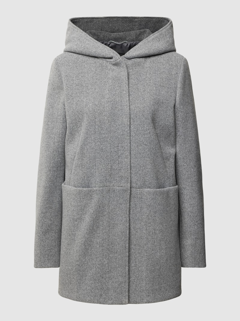 Kurzmantel mit Eingrifftaschen in silber
