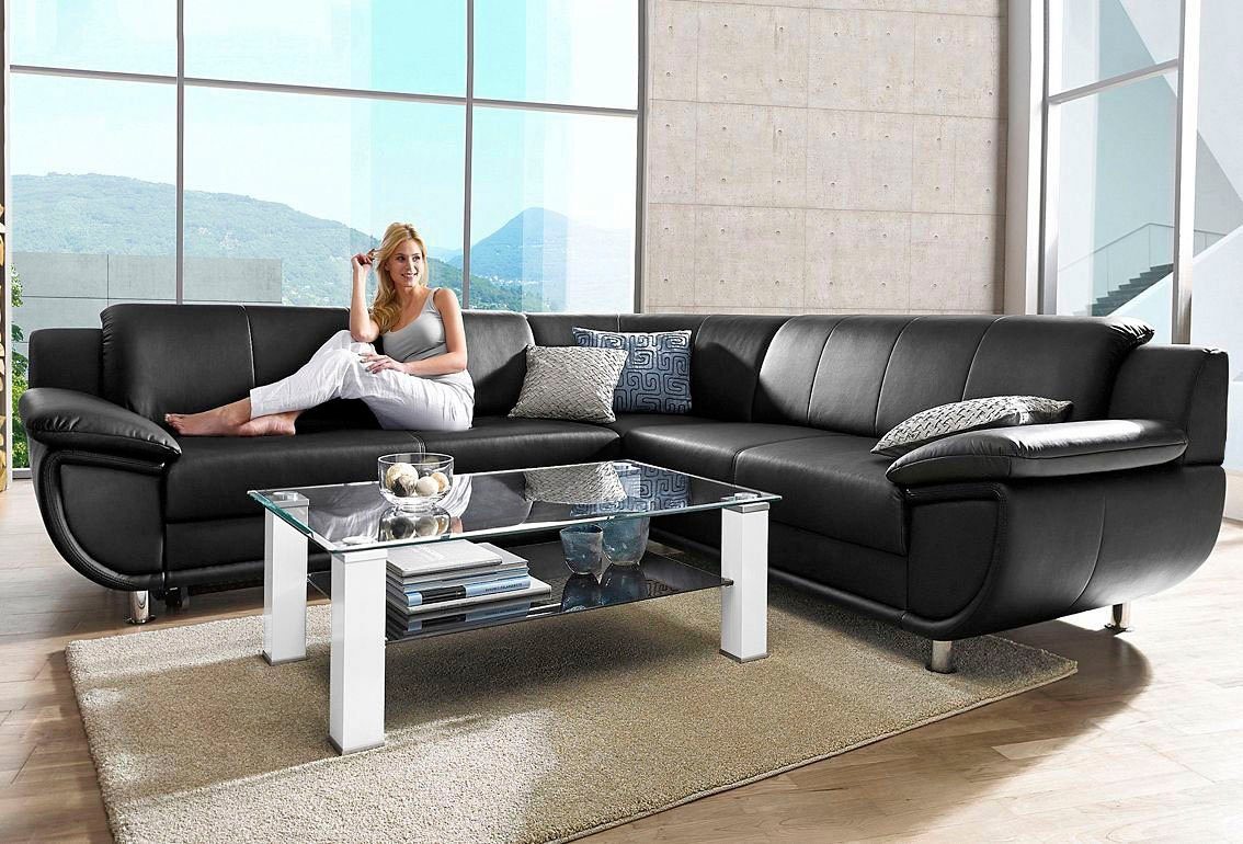 TRENDMANUFAKTUR Ecksofa Rondo, wahlweise mit Bettfunktion, mit extra breiten Armlehnen