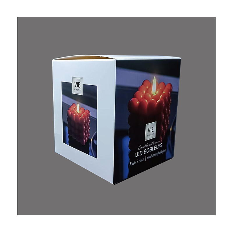 Vie Selected Kube LED-lys 8,5x8,5x7,5 cm m/timer rød